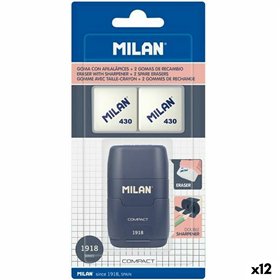 Retractable rubber Milan Blue Pencil Sharpener (12 Units)