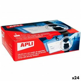 Lanyard with Identifier Apli Transparent 25 Pieces (24 Units)