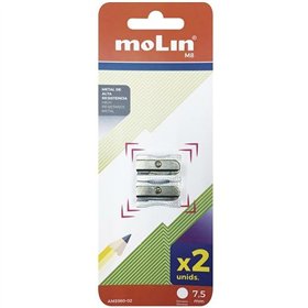 Pencil Sharpener Molin Silver Metal 2 Pieces (12 Units)