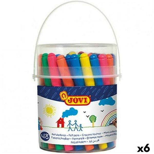 Set of Felt Tip Pens Jovi Multicolour 48 Pieces (6 Units)