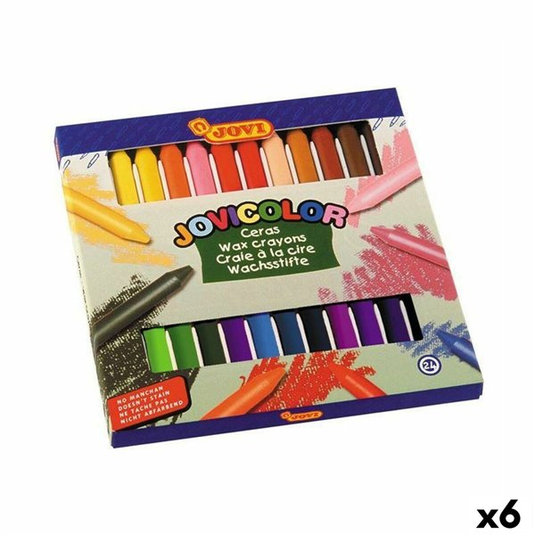 Coloured crayons Jovi JOVICOLOR Multicolour 24 Pieces (6 Units)