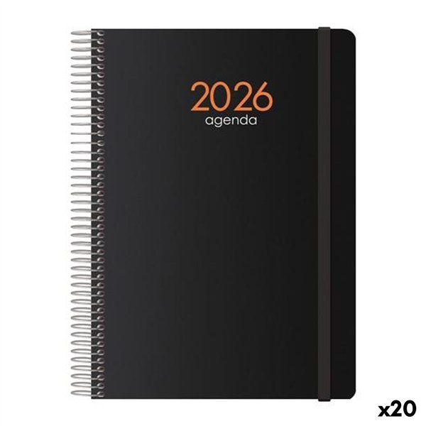 Diary DOHE SYNCRO Black 1/4 15 x 21 cm 2026 (20 Units)