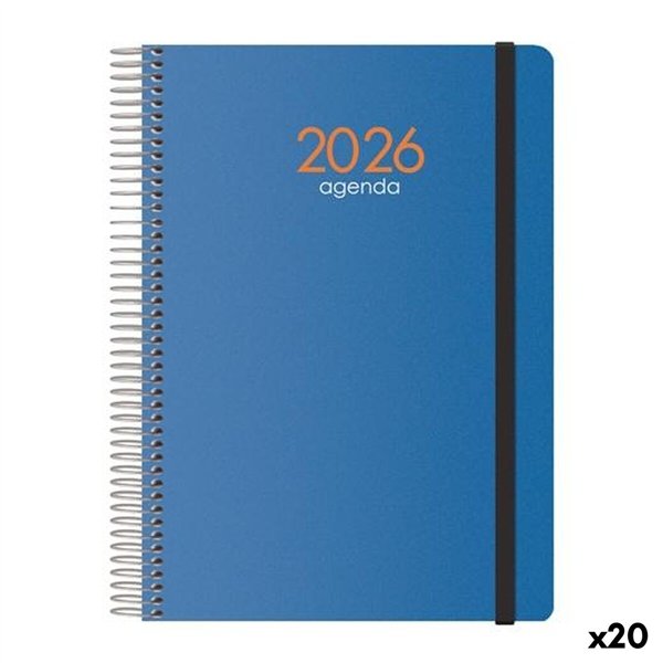 Diary DOHE SYNCRO Blue 1/4 15 x 21 cm 2026 (20 Units)