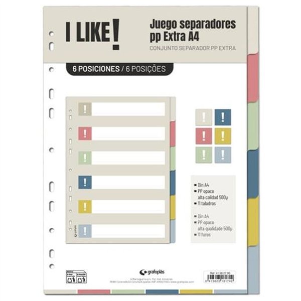 Seperators Grafoplas I LIKE Multicolour polypropylene (20 Units)