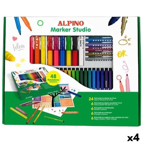 Set of Felt Tip Pens Alpino MARKER STUDIO Multicolour 48 Pieces (4 Units)