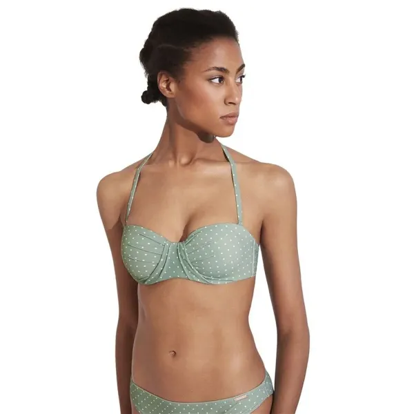 Bikini Ysabel Mora Bandeau Copa C Green Tummanvihreä