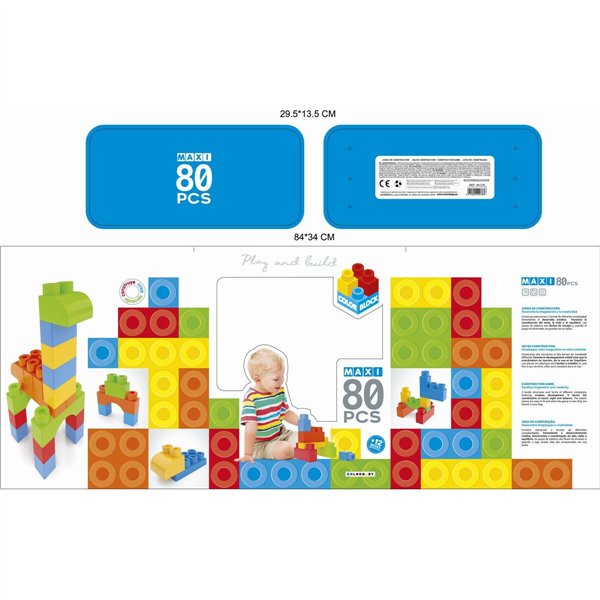 Construction set Color Block Basic Bag 80 Pieces (6 Units)