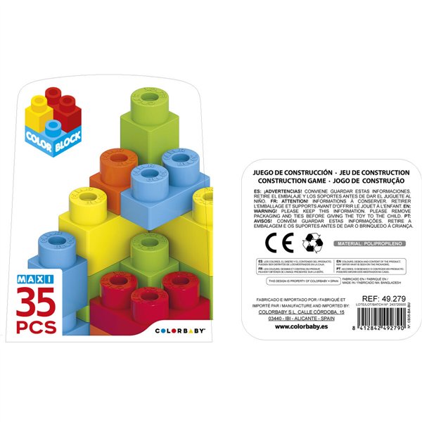 Construction set Color Block Basic Bucket 35 Pieces (6 Units)
