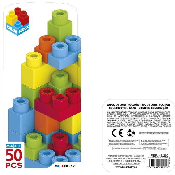 Construction set Color Block Basic Bucket 50 Pieces (6 Units)
