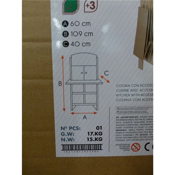 Toy kitchen Play & Learn 60 x 109 x 40 cm