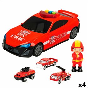 Vehicle Playset Speed & Go 30 x 9,5 x 13 cm Fireman Light Sound 4 Units