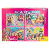 4-Puzzle Set Barbie MaxiFloor 192 Pieces 35 x 1,5 x 25 cm