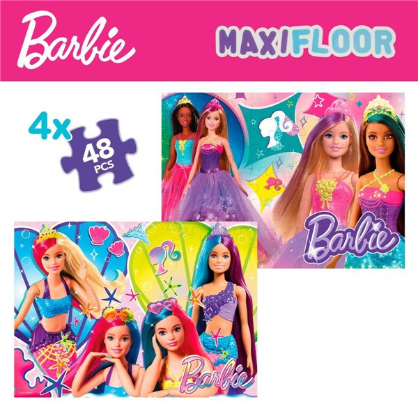 4-Puzzle Set Barbie MaxiFloor 192 Pieces 35 x 1,5 x 25 cm