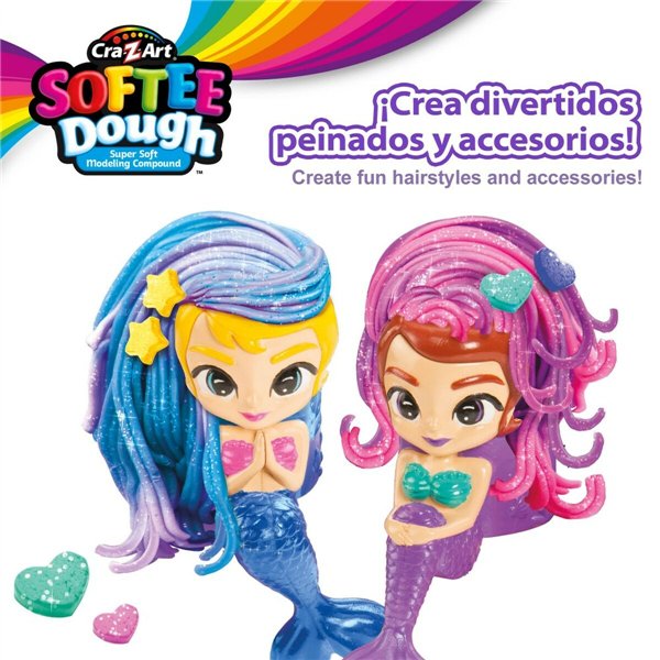 Modelling Clay Game Cra-Z-Art Softee Dough Hair sirenas (4 Units)