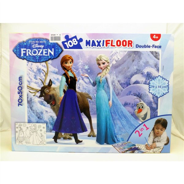 Child's Puzzle Frozen Double-sided 108 Pieces 70 x 1,5 x 50 cm (6 Units)