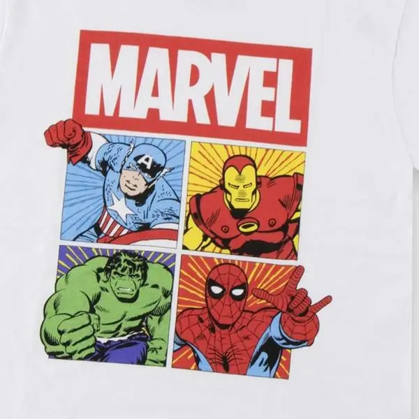 Lasten Lyhythihainen paita Marvel Valkoinen