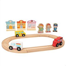 Train with Circuit Woomax 6 Units 39 x 1 x 26 cm