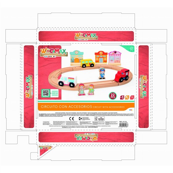 Train with Circuit Woomax 6 Units 39 x 1 x 26 cm