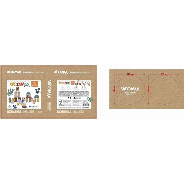 Construction set Woomax animals 28 Pieces (6 Units)