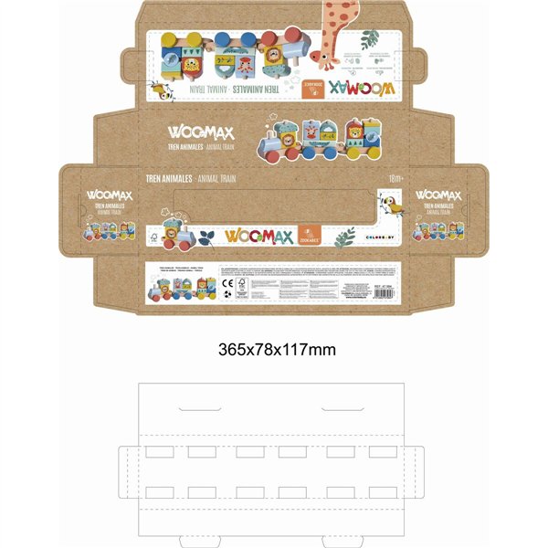 Train Woomax 33 x 11 x 7 cm animals (6 Units)