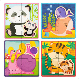 Child's Puzzle Lisciani Giochi 16 x 1 x 16 cm animals 16 Pieces (6 Units)