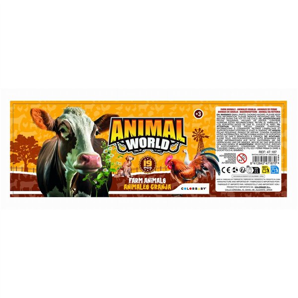 Animal figures Colorbaby 19 Pieces Farm Plastic 13 x 8 x 3 cm (6 Units)