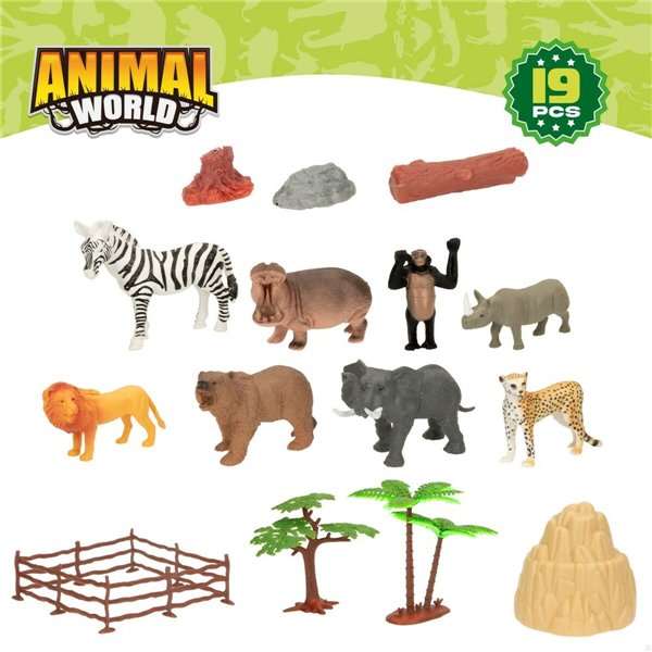 Animal figures Colorbaby 19 Pieces Jungle Plastic 14 x 6 x 5 cm (6 Units)