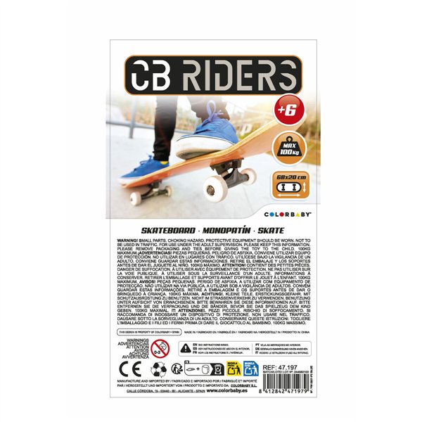 Skateboard Colorbaby Blue (2 Units)