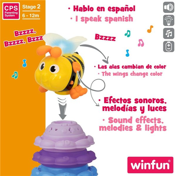 Interactive Toy for Babies Winfun 46686 13 x 35,5 x 13 cm Bee (ES)