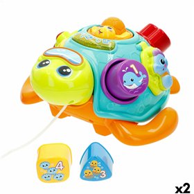 Pull-along toy Winfun 23 x 12 x 23 cm Tortoise Multicolour (2 Units)
