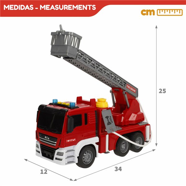 Fire Engine with Light and Sound Speed & Go 34 x 25 x 12 cm (4 Units)