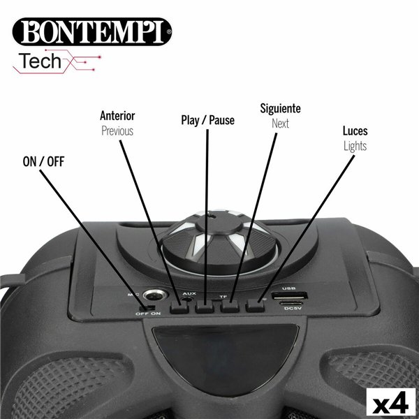 Speaker with Karaoke Microphone Bontempi 4 Units