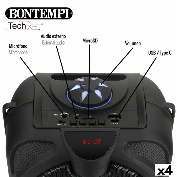 Speaker with Karaoke Microphone Bontempi 4 Units