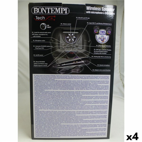 Speaker with Karaoke Microphone Bontempi 4 Units