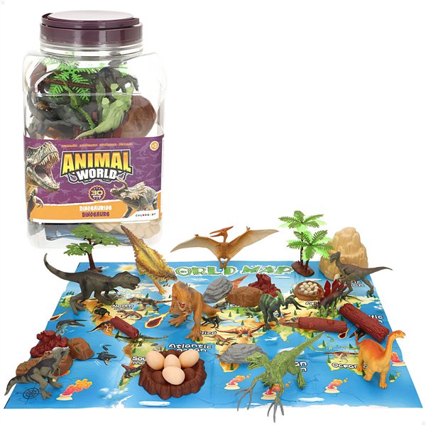 Set of Dinosaurs Colorbaby 18 x 10 x 6 cm 30 Pieces 4 Units