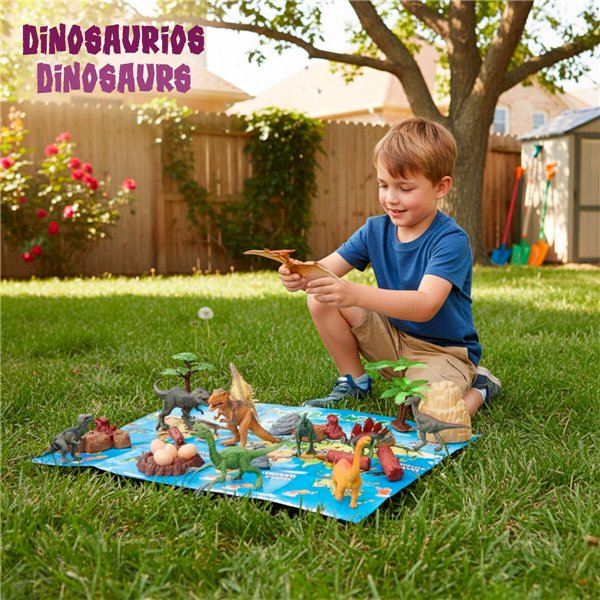 Set of Dinosaurs Colorbaby 18 x 10 x 6 cm 30 Pieces 4 Units