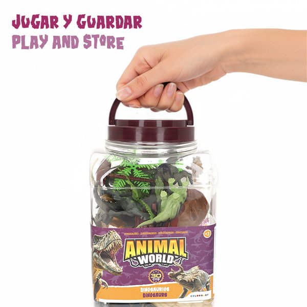 Set of Dinosaurs Colorbaby 18 x 10 x 6 cm 30 Pieces 4 Units