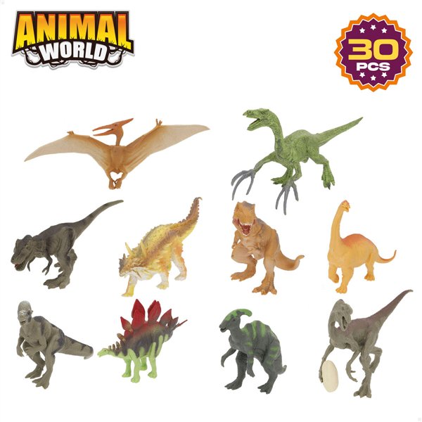 Set of Dinosaurs Colorbaby 18 x 10 x 6 cm 30 Pieces 4 Units