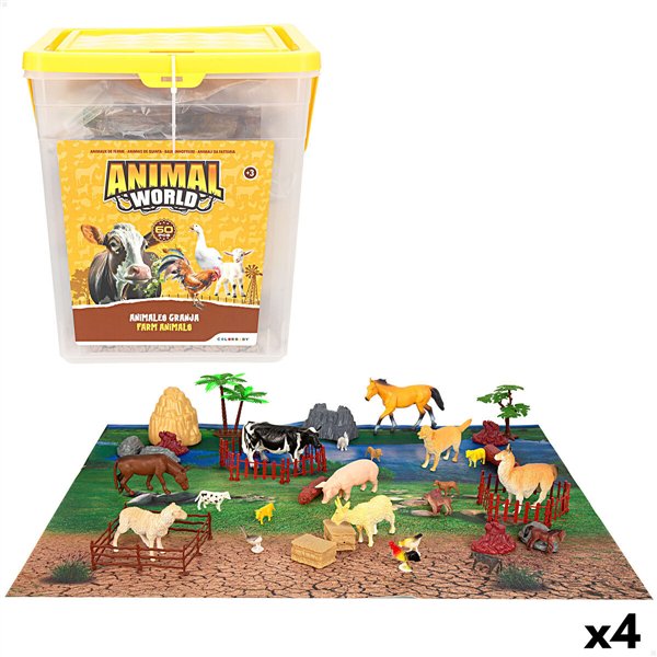Set of Farm Animals Colorbaby Plastic 16 x 12 x 4 cm (4 Units)