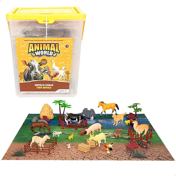 Set of Farm Animals Colorbaby Plastic 16 x 12 x 4 cm (4 Units)