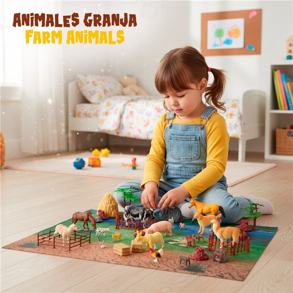 Set of Farm Animals Colorbaby Plastic 16 x 12 x 4 cm (4 Units)