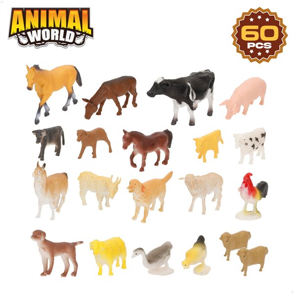 Set of Farm Animals Colorbaby Plastic 16 x 12 x 4 cm (4 Units)