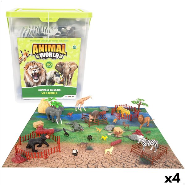 Set of Wild Animals Colorbaby Plastic 13 x 12 x 5 cm (4 Units)