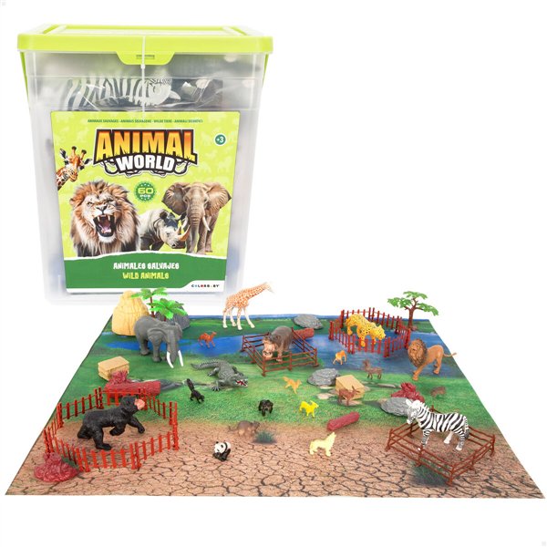 Set of Wild Animals Colorbaby Plastic 13 x 12 x 5 cm (4 Units)