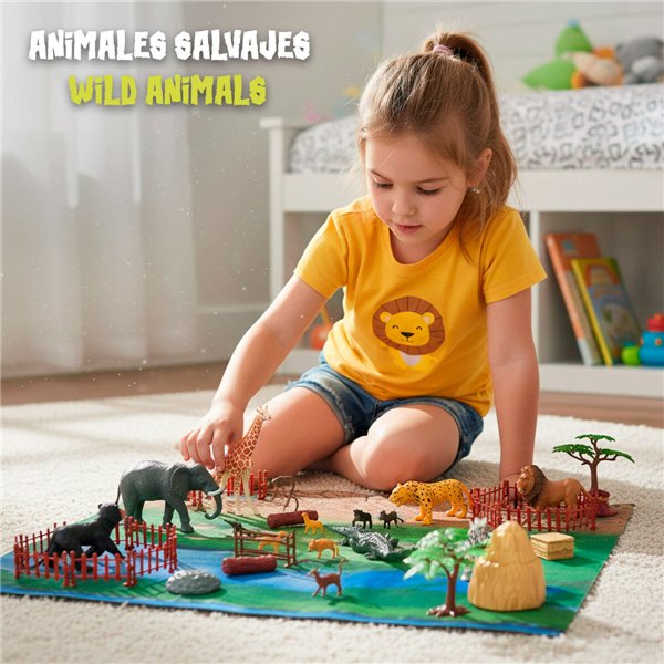 Set of Wild Animals Colorbaby Plastic 13 x 12 x 5 cm (4 Units)