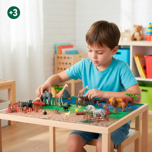 Set of Wild Animals Colorbaby Plastic 13 x 12 x 5 cm (4 Units)