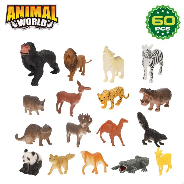 Set of Wild Animals Colorbaby Plastic 13 x 12 x 5 cm (4 Units)