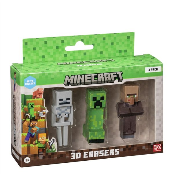 3D eraser set Minecraft MC4021D 3 Pieces