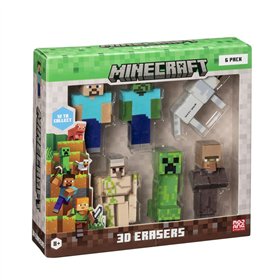 3D eraser set Minecraft MC4060A 6 Pieces