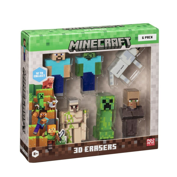 3D eraser set Minecraft MC4060A 6 Pieces